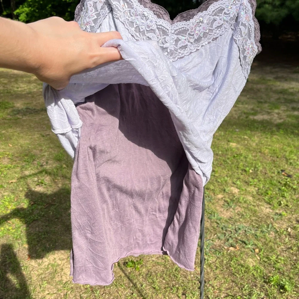 Y2K Vol. 1 Lace Sequin Cami Tank Top Purple Size XL Girly Fairy Whimsy - Picture 5 of 13